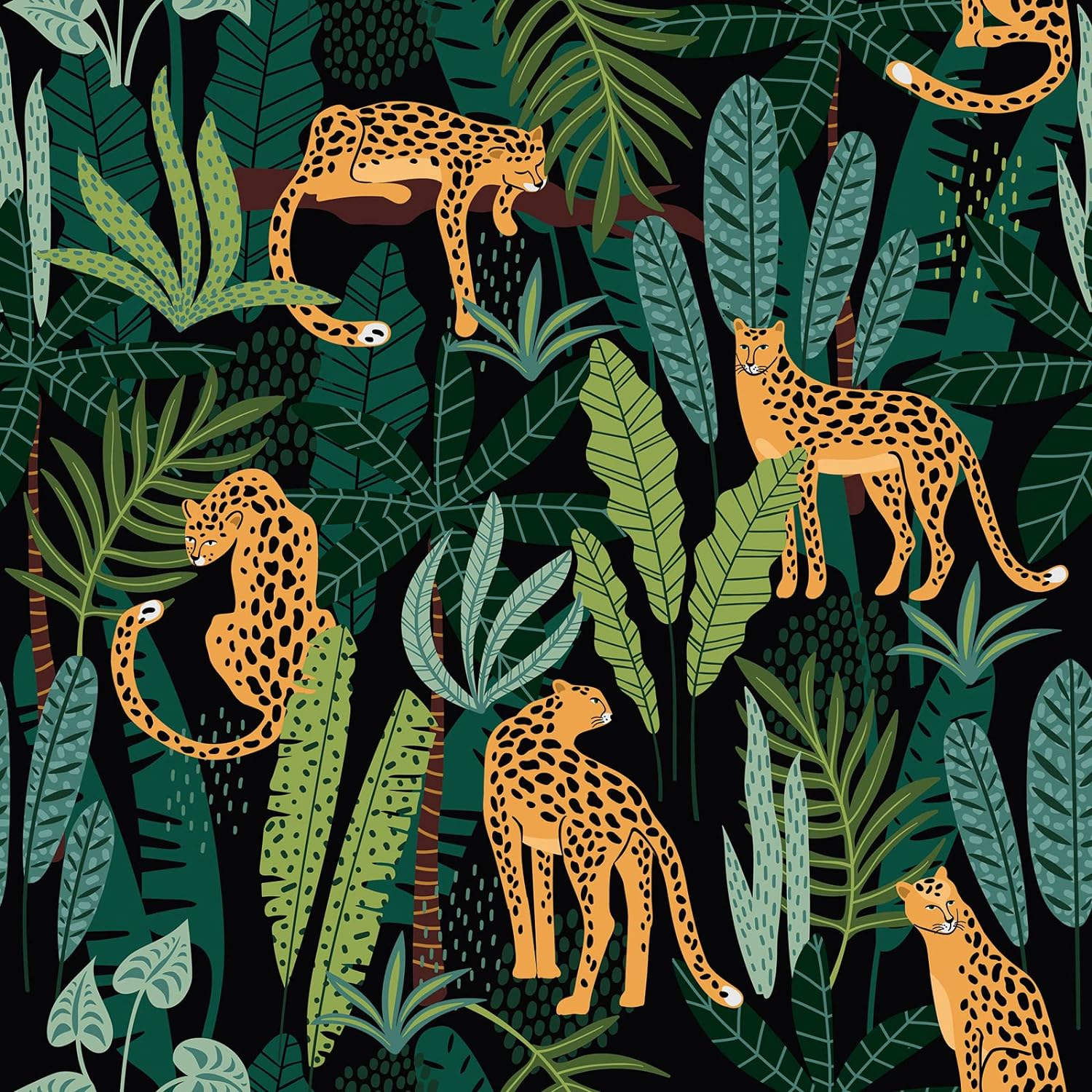 CHIHUT Tropical Forest Animal Wallpaper