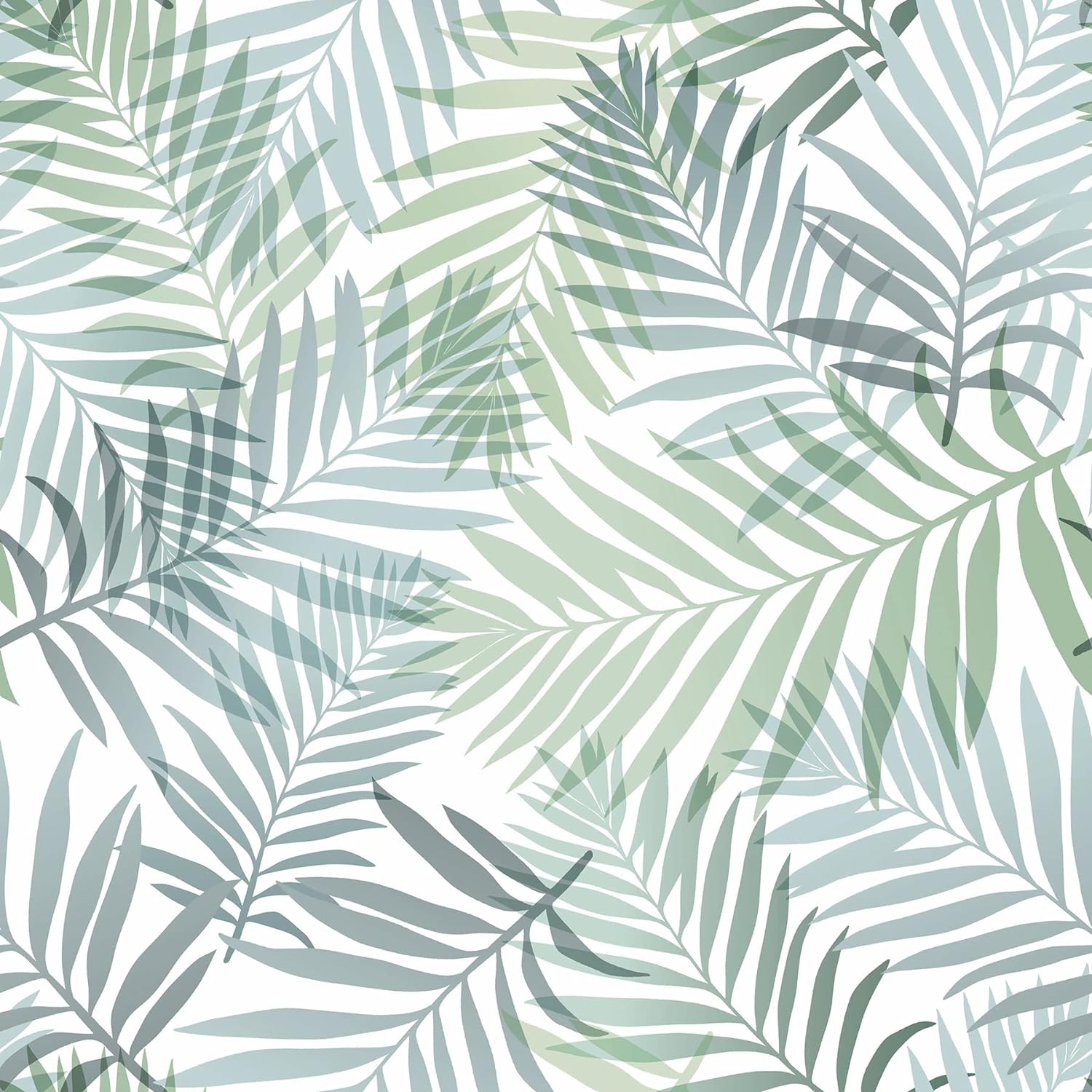 RoomMates Green and Blue Modern Tropical Wallpaper
