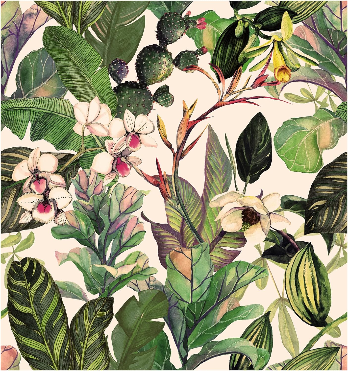 Luvdecor Boho Tropical Botanic Wallpaper