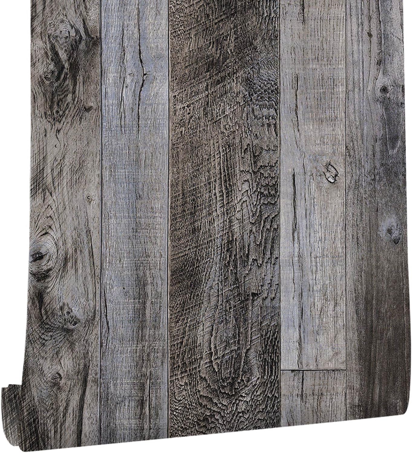 Yun-aeon Gray Wood Planks Wallpaper
