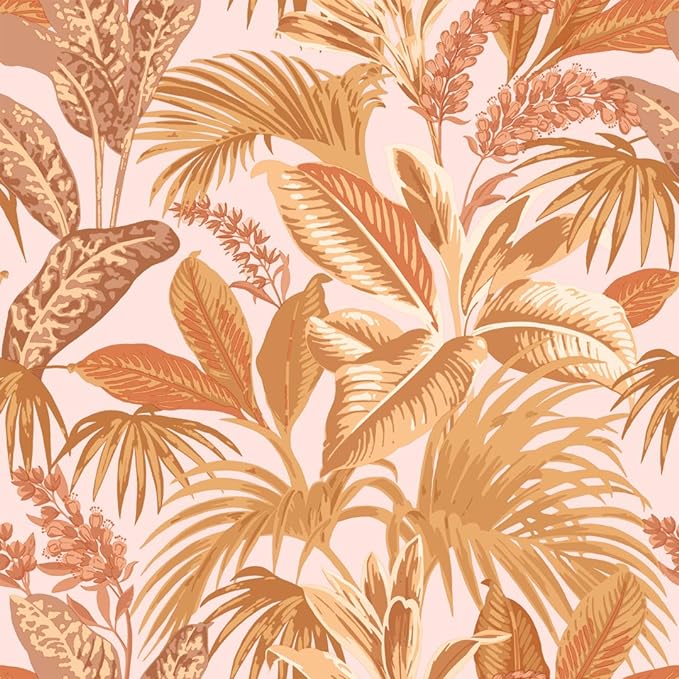 Tempaper Terracotta Palm Leaf Wallpaper