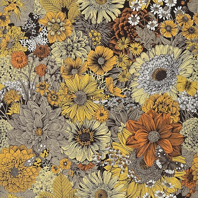 Wenmer Yellow Summer Garden Wallpaper
