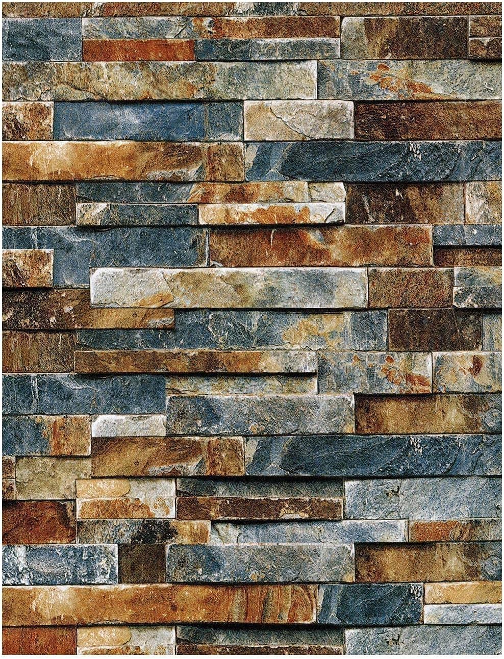 LiKiLiKi Colorful Brick Stone Wallpaper