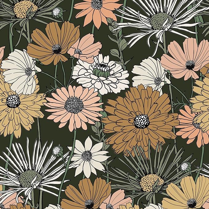Akywall Dark Floral Removable Wallpaper