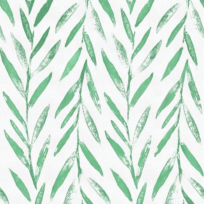 Wudnaye Hand-Painted Green Leaves Wallpaper