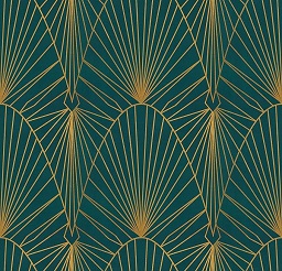 Yasinet Green and Gold Geometric Wall Cover