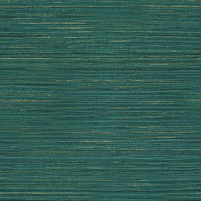 VEELIKE Teal Grasscloth Vinyl Wallpaper