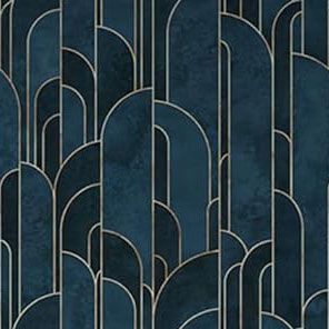 Kitiko Art Deco Navy Wallpaper