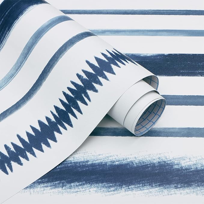 Timeet Navy Stripe Self-Adhesive Wallpaper