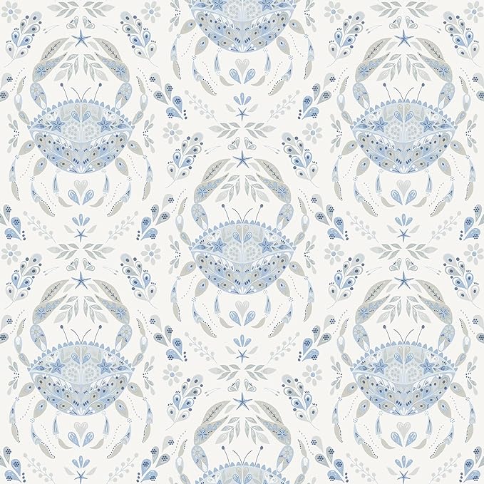 NuWallpaper Coastal Blue Crab Wall Covering