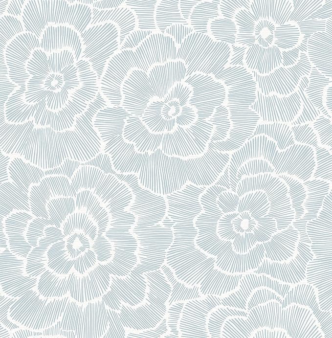 NuWallpaper Blue Floral Wall Decor
