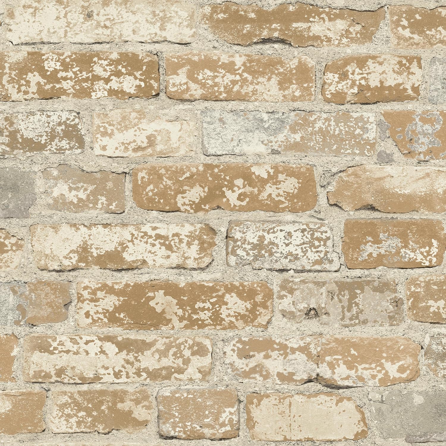 RoomMates Brown Stuccoed Brick Wallpaper