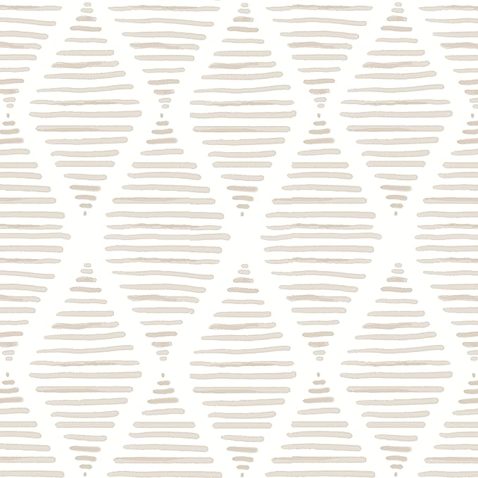 OSECAGE Beige Grid Removable Wallpaper