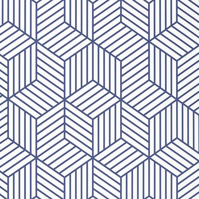 WENMER Blue and White Graphic Wall Cover
