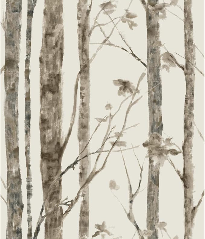 RommMates Brown Tree Wallpaper