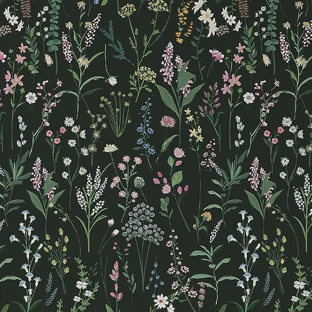 JiffDiff Black Floral Self-Adhesive Covering