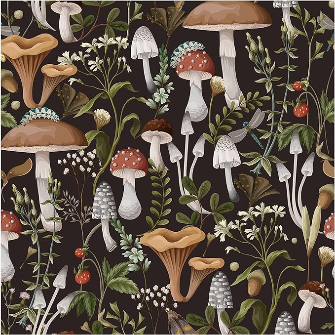 HAOKHOME Mushroom Removable Wallpaper