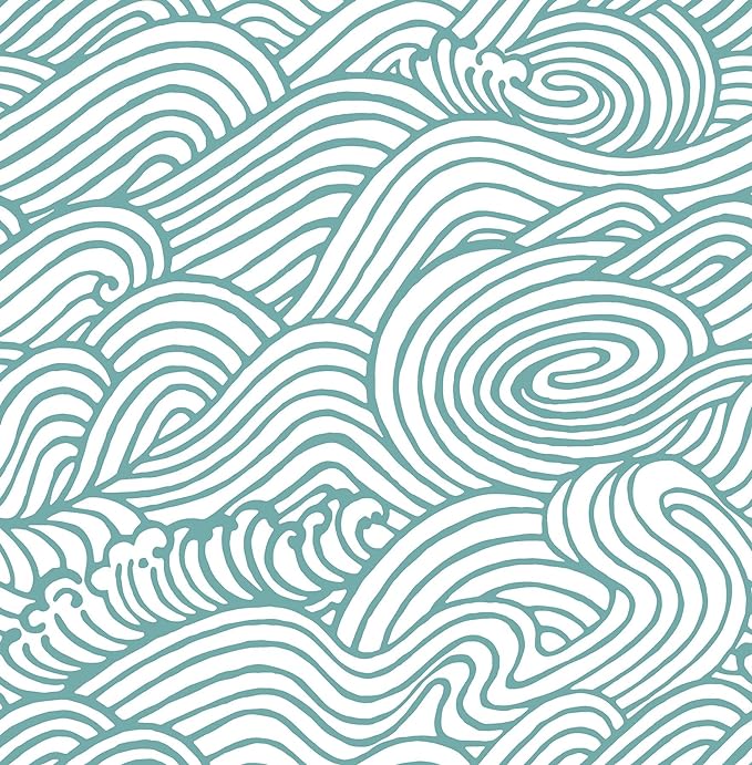 NuWallpaper Teal Wave Wallpaper