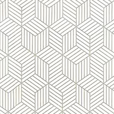MelunMer White and Silver Geometric Wallpaper