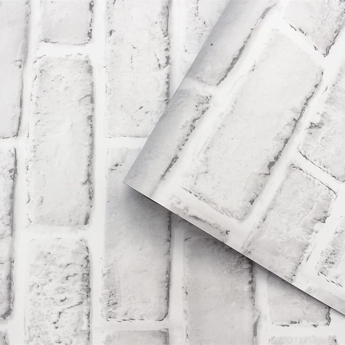 ComShion White Brick Wallpaper