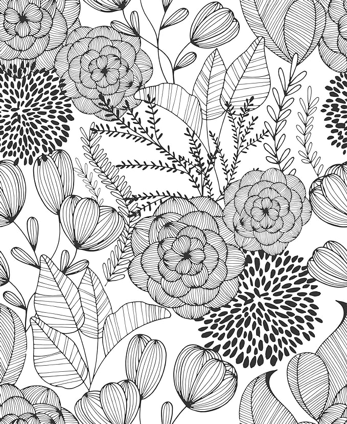 NuWallpaper Linear Floral Wallpaper