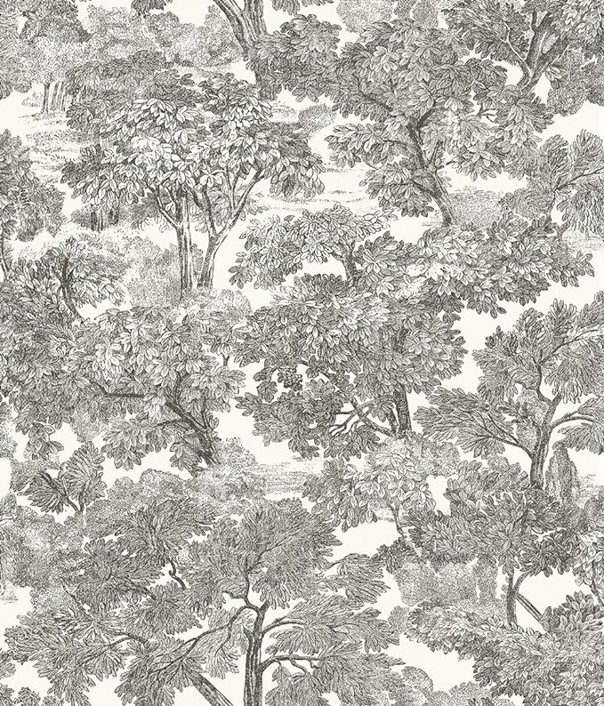 Chesapeake Black and White Toile Wallpaper