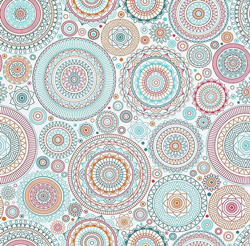 CiCiwind Pink and Teal Circle Wallpaper
