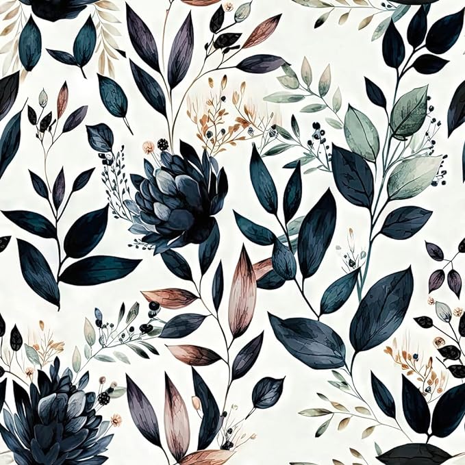 MuralPeel Deep Blue Botanical Wallpaper