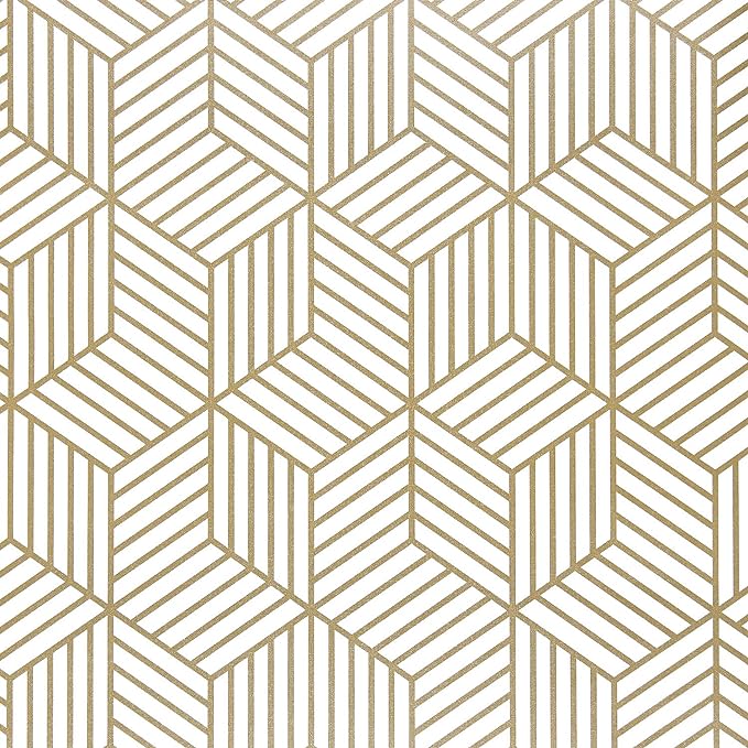 WENMER Gold Hexagon Wallpaper