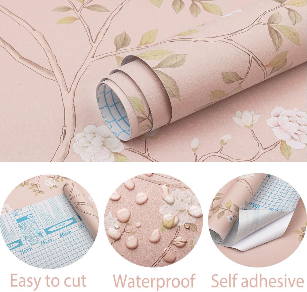 Hopepak Pink Floral Wall Covering