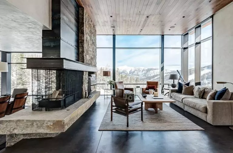 Modern rustic living room: Interior design and decoration