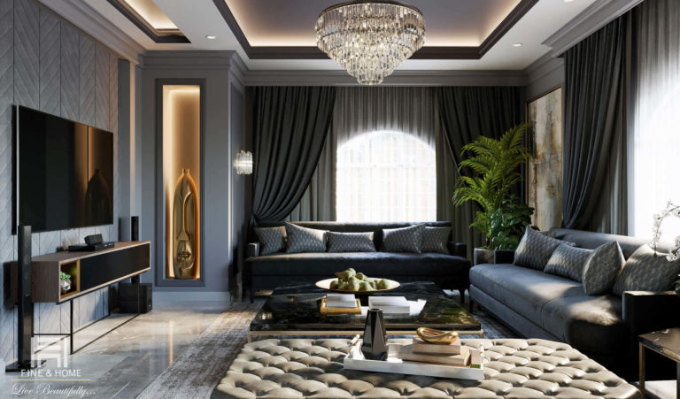 Ideas for decorating a living room in shades of gray (80+ photos)