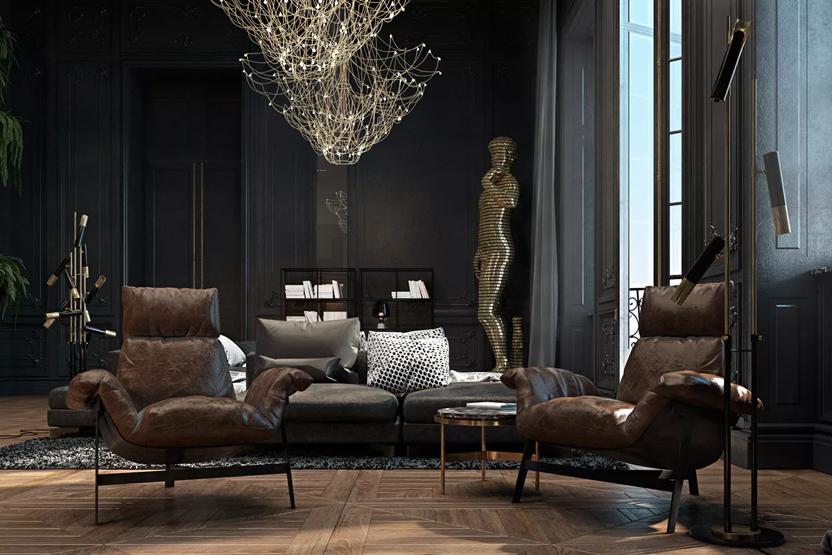Black wallpapers in the interior: photos and ideas for wall decoration