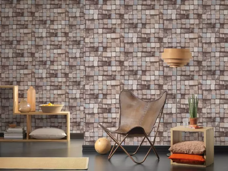 Papier peint brique dans un intérieur moderne
