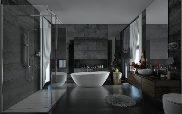 Gray bathroom: design and decoration ideas