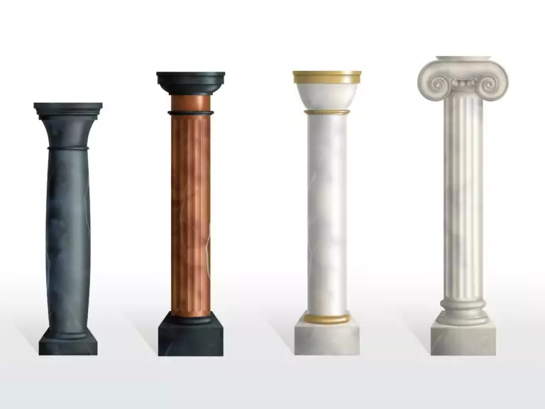 Columns in the interior:  ideas, materials, selection of forms and styles