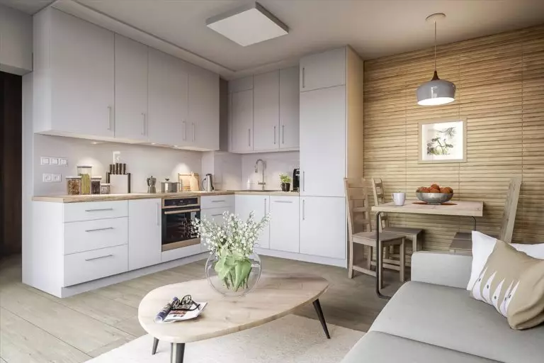 Cucina soggiorno open space (insieme): idee arredamento e tendenze 2020-2021