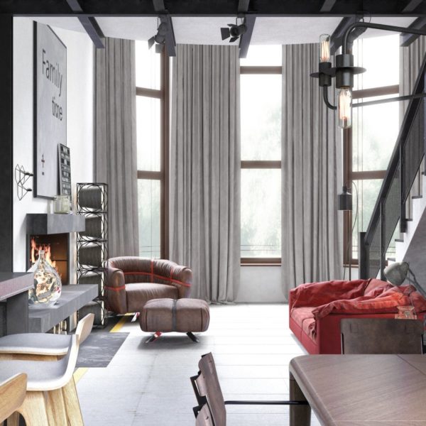 Industrial style curtains: features, types, and ideas - Hackrea