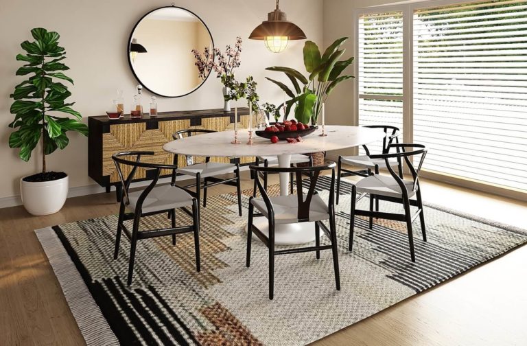 How to choose the best rug for your dining room: sizes, shapes, colors, patterns, and materials