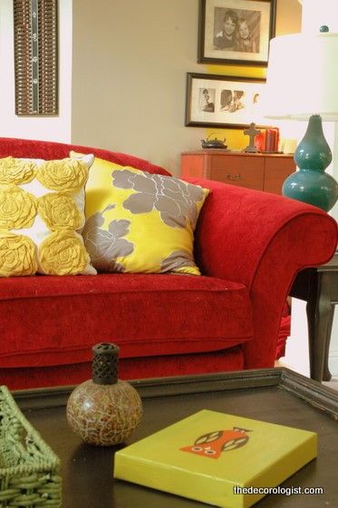 Red couch pillow ideas hotsell
