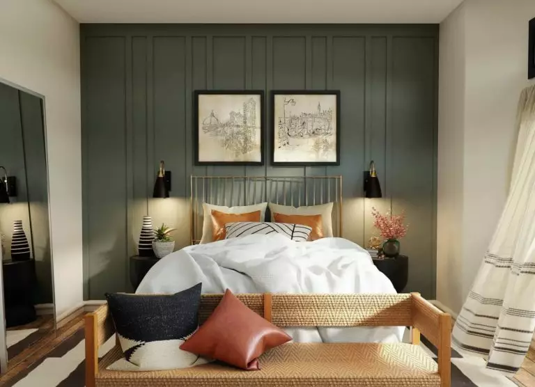 Mur vert d&rsquo;accent: 16 idées avec photos + inspiration pour différentes pièces