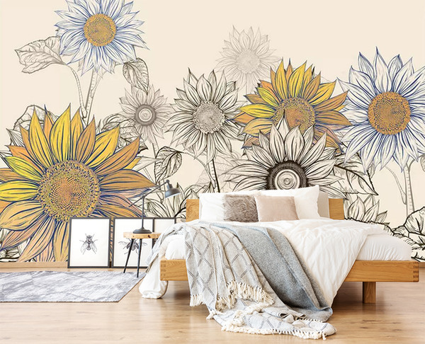 Sunflower wallpaper: 15 ideas for different rooms