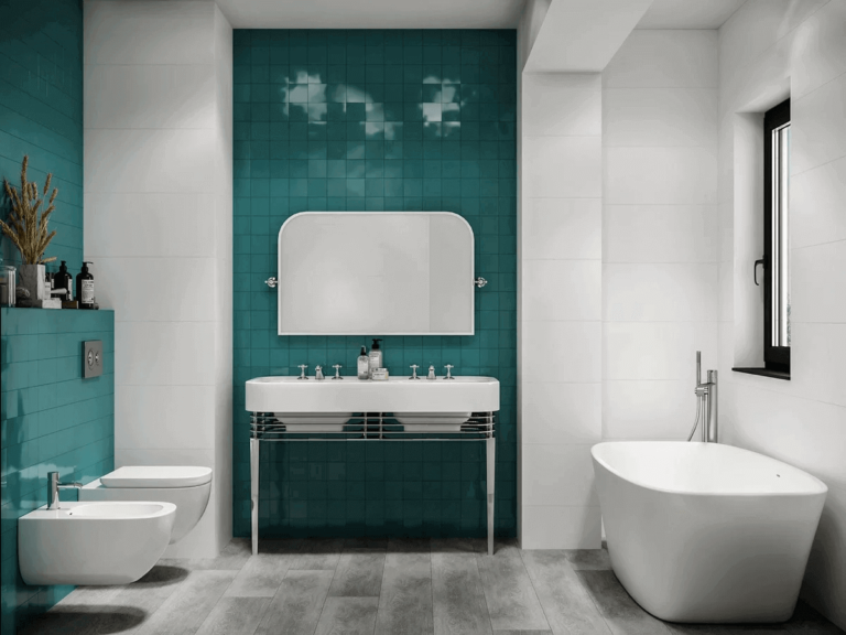 Teal bathroom: 17 stylish ideas with photos