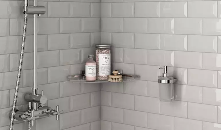 8 gorgeous ideas for a shower corner shelf to add functionality and style