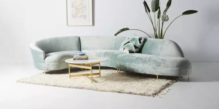 Curved velvet sofa ideas: bring your interior to the next level