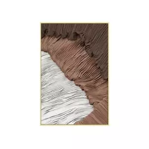 Abstract canvas wall art in a gold frame by Homary