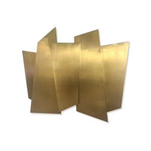 Abstract metal wall decor in gold color by Homary