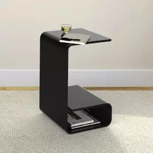 Black C-shaped side table (acrylic) by Homary