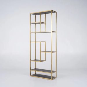 Black and gold office book display shelf (metal & wood) by Homary