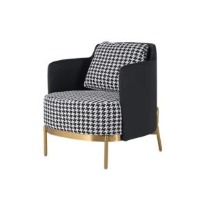 Black and white houndstooth chair with linen upholstery by Homary